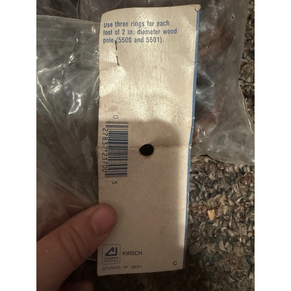 5 New Kirsch 5502E-85 4in Villager Wood Pole Rings 2.25in Inside Diameter